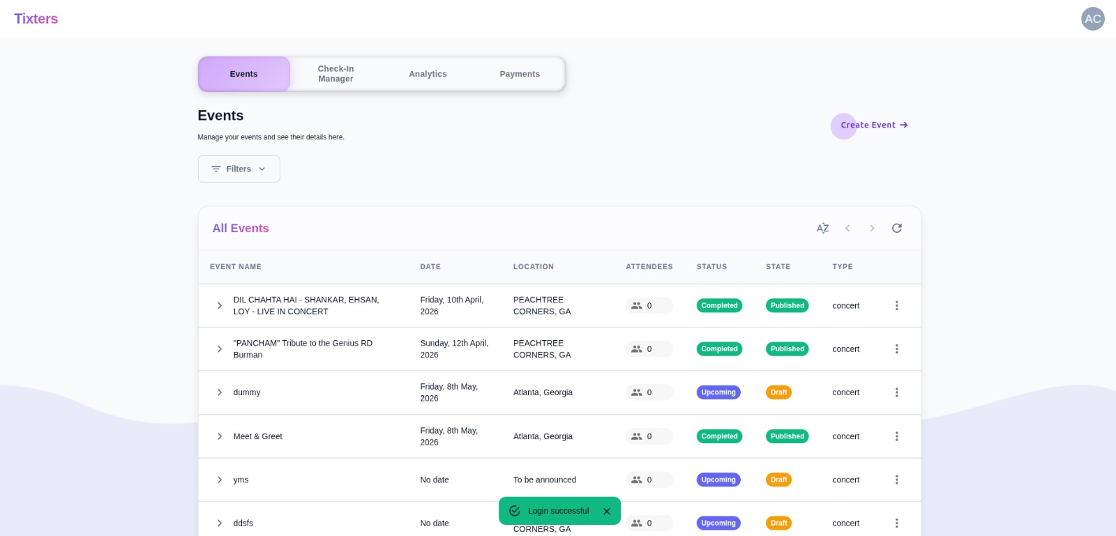 Organizer Dashboard